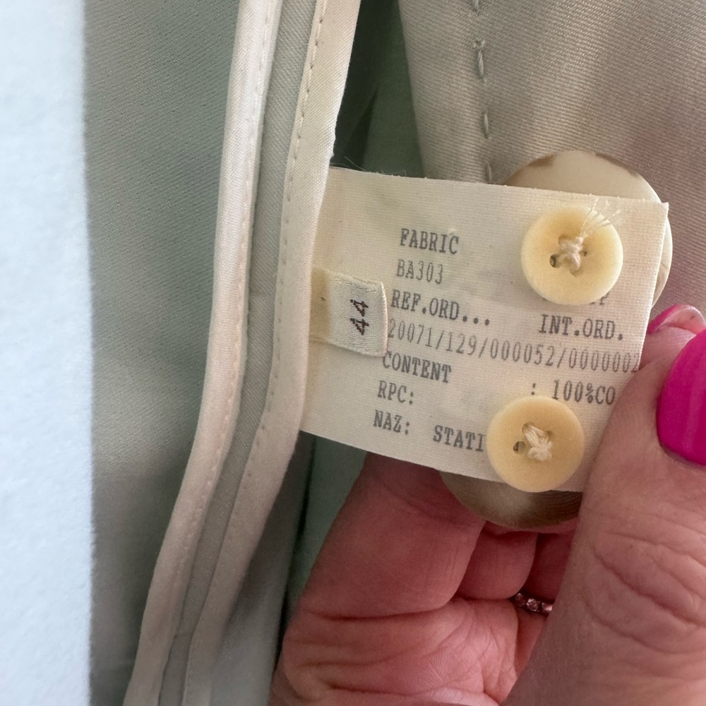 AGNONA Women's Pale Green Belted Italian Trench Coat Size 44 (U.S. medium) - Picture 8 of 8